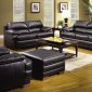 Onyx Bonded Leather Contemporary Sofa and Loveseat Set