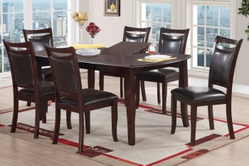 F2237 Dining Set 5Pc in Dark Brown by Poundex [PXDS-F2237]