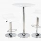 White Finish Modern Bar Set w/Ajustable Height Barstool