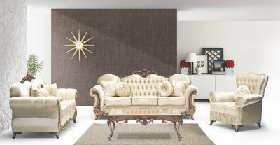 Nadia Sofa, Loveseat & Chair Set in Fabric