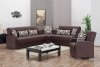 Alpine Sectional Sofa in Brown Bonded Leather by Empire