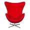 Egg Lounge Chair EG35RW in Red Wool by LeisureMod w/Options