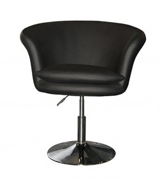 Kristina Set of 2 Swivel Chairs Black Leatherette by Whiteline [WLCC-Kristina Black]