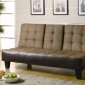 Two-Tone Tan & Dark Brown Modern Convertible Sofa Bed