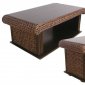 Wooden Coffee Table with Braded Detail