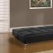 Black Microfiber Contemporary Sofa Bed with Split Back