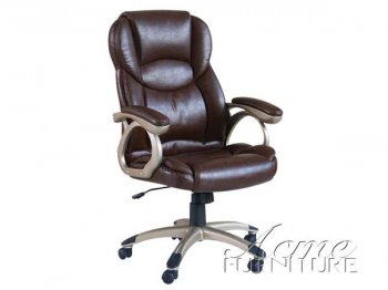 Brown Leatherette Barton Modern Office Chair By Acme [AMOC-09769 Barton]