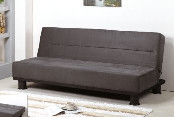 Grey Micro Suede Contemporary Sofa Sleeper w/Black Canister Legs [HLSB-S309]