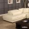 Ivory or Brown Leather Sectional Sofa w/Lift-up Headrests