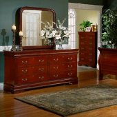 Rich Martini Cherry Finish Traditional Sleigh Bed w/Options