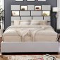 Gemma Upholstered Bed CM7303 w/Bookcase Headboard in Beige