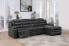 U8518 Motion Sectional Sofa Bed in Blanche Charcoal by Global