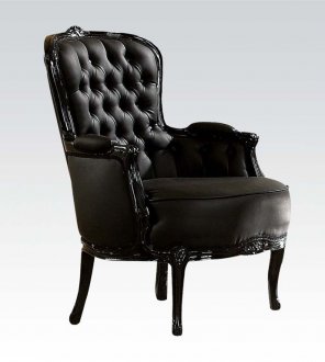 59148 Cain Accent Chair in Black Leatherette by Acme