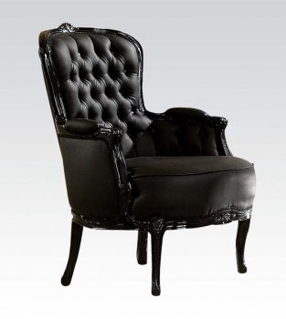 59148 Cain Accent Chair in Black Leatherette by Acme [AMCC-59148 Cain]