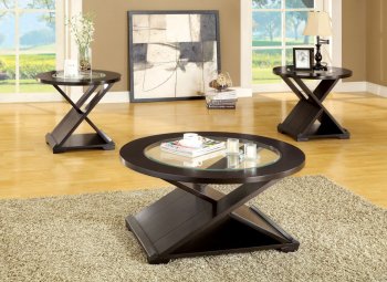 CM4006-3PK Orbe Coffee Table & 2 End Tables 3Pc Set in Espresso [FACT-CM4006-3PK Orbe]