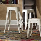 Amara 5035WHT Metal Stool Set of 4 Choice of Height Homelegance