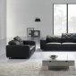 Black Leather 3PC Living Room Set w/Steel Legs