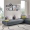 Blackberry Sectional Sofa in Fabric by ESF w/Optional Chair