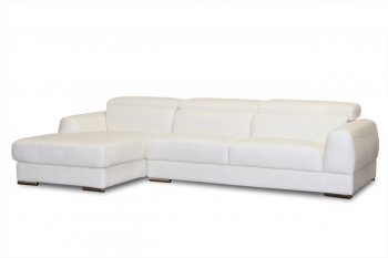 White Bonded Leather Modern Chicago Sectional Sofa [DSSS-Chicago White]