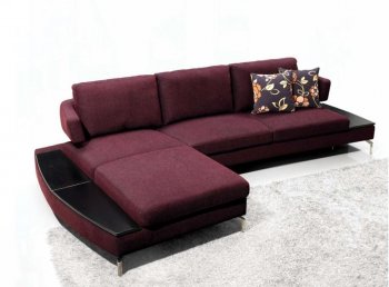 Purple Fabric Modern Elegant Sectional Sofa w/Metal Legs [VGSS-1077-Purple]