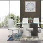 D219DT-GR Dining Set 5Pc by Global w/D41DC-WHT Chairs