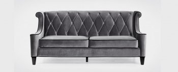 Gray Barrister Sofa & Loveseat Set w/Options and Black Piping [ARS-Barrister Gray]