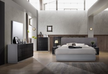 Tribeca Bedroom by J&M in Black & Gray w/Optional Casegoods [JMBS-Tribeca]