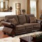 Thomasina Sofa CM6869 in Brown Fabric & Leatherette w/Options