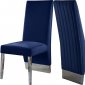 Porsha Dining Chair 756 Set of 2 Navy Velvet Fabric by Meridian