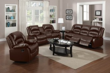 9242 Reclining Sofa in Brown Bonded Leather w/Options [EGS-9242]