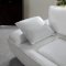 White Leather Modern Sectional Sofa w/Wrapped Arm Detail