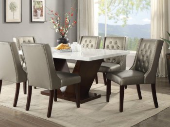 Forbes Dining Table 72120 in Walnut by Acme w/ Options [AMDS-72120-Forbes-70243 Silver]