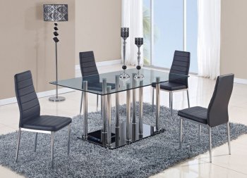 D368DT Dining Set 5Pc w/140DC Black Chairs by Global Furniture [GFDS-D368DT-D140DC]