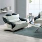 Contemporary Black & Grey Leather Living Room Sofa w/Options