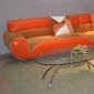 Two-Tone Leather/Microfiber Modern Sectional Sofa w/Metal Legs