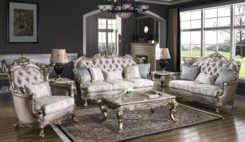 Imperial Sofa, Loveseat & Chair 3Pc Set in Light Gray Fabric [ADS-Imperial]