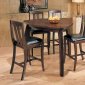 Triangle Shape Bar Height Dinette With Brown Matte Finish