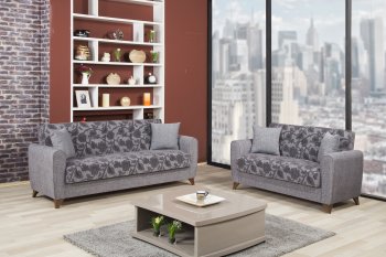 Anatolia Sofa Bed in Gray Flower Fabric by Casamode w/Options [CMSB-Anatolia Quantro Gray]