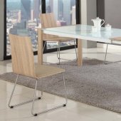 Alicia Dining Table in Light Oak & White by Chintaly w/Options