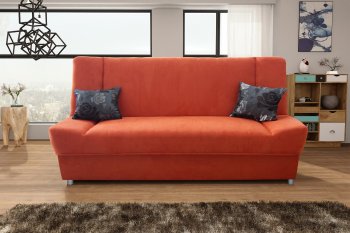 Natalia Sofa Bed in Orange Fabric by Skyler Design [SKSB-Natalia-Orange]