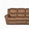 Brown Leather Style Fabric Classic Reclining Sofa & Loveseat Set