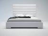 MD319 Prince White Bonded Leather Modern Bed