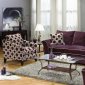 Eggplant Suede Fabric Modern Sofa & Loveseat Set w/Options