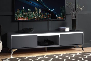 Raceloma TV Stand 91996 in Gray by Acme w/LED [AMTV-91996 Raceloma]