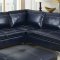 Sadie Sectional Sofa CM6178 in Dark Blue Breathable Leatherette