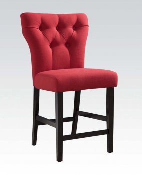 Effie Counter Height Chair Set of 2 in Red Fabric by Acme [AMBA-71525 Effie]