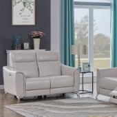 Alberta Power Recliner Sofa 602494P in Light Grey by Coaster