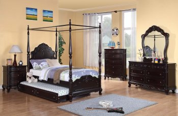 Cinderella 1386 Kids Bedroom Dark Cherry Homelegance w/Options [HEKB-1386PPNC Cinderella Canopy]