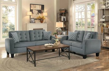 Sinclair Sofa & Loveseat Set 8202GRY-3 in Gray by Homelegance [HES-8202GRY-3-Sinclair Gray]