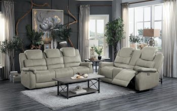 Shola Power Motion Sofa 9848GY-3PWH in Gray by Homelegance [HES-9848GY-3PWH Shola]